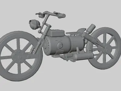 Steampunk Themed Motorbike or Motorcycle  3D model