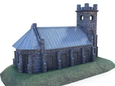 Medieval Building 59 Church Low-poly 3D model