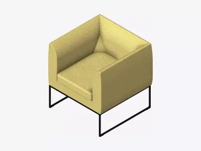 Furniture - Armchair - Contemporary - Line - Type 3 Low-poly 3D model