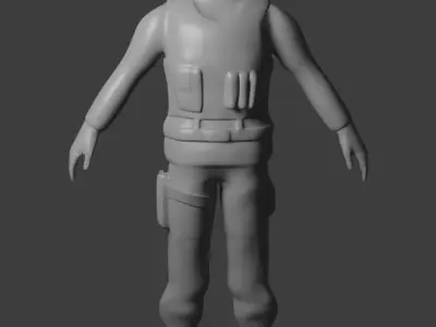 Military Soldier Rigged Low-Poly  Free low-poly 3D model