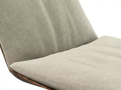 Modern Lounge Chair with Ottoman Low-poly 3D model