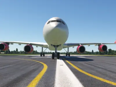 Airbus A340-600 European Cargo 3D model Low-poly 3D model