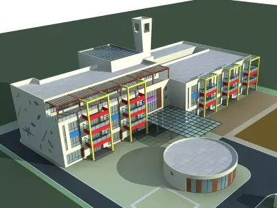 School Building 3D model 15
