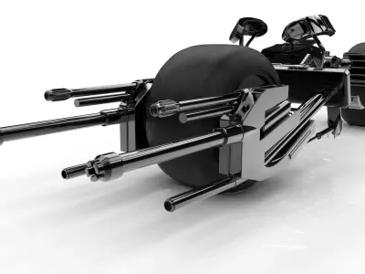 Batpod motorcycle with guns 3D print model