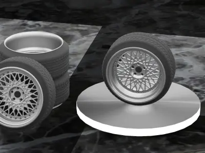 BBS wheel 3D Model Low-poly 3D model