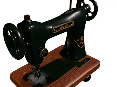 Vintage Sewing Machine 3D Model Low-poly 3D model