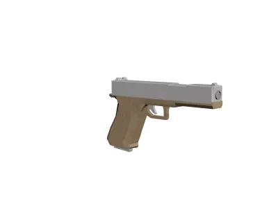 3D pistol model gun Low-poly 3D model