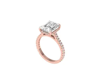 Emerald Radiant Ring 3D print model 10