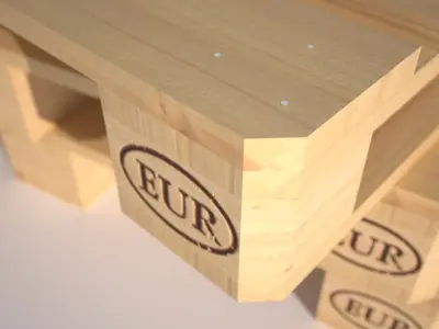 Wood Pallet EUR EPAL Low-poly 3D model