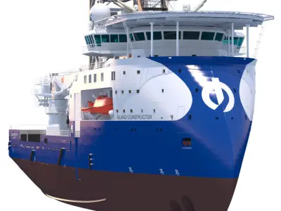 Construction and  Well Intervention Vessel Island Constructor 3D model