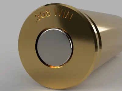 308 gun cartridge Low-poly 3D model