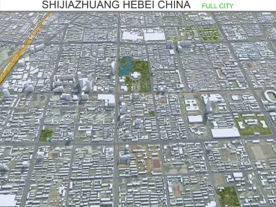 Shijiazhuang Hebei China 70km AI Low-poly 3D model