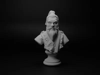 Chinese Kung Fu Master Bust Chess 3D print model buy