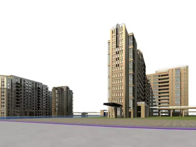 High-Rise Residential 3D model 2