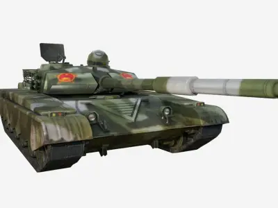 Iron Mountain Type-99 MBT Free low-poly 3D model