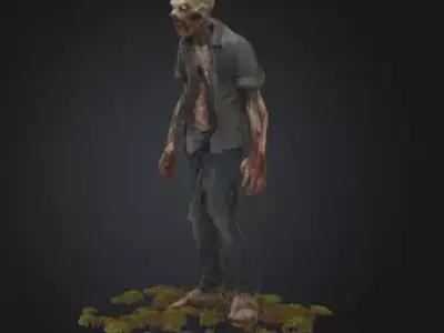 Zombie 3D Model Realistic Horror Sculpture Free 3D print model get