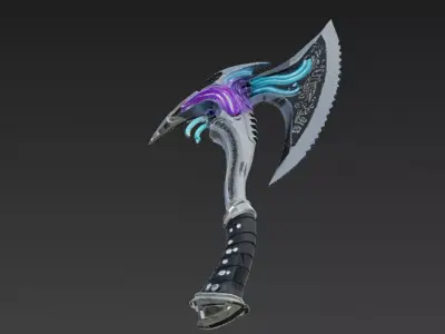 Cartoon Cyber Axe PBR 3D Model Low-poly 3D model