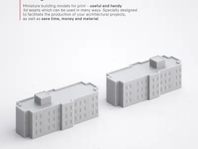 Free 3D Print miniature building RB-SP-MD-009 Free 3D print model