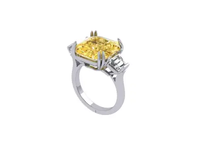 3-Stone-Ring 3D print model 7