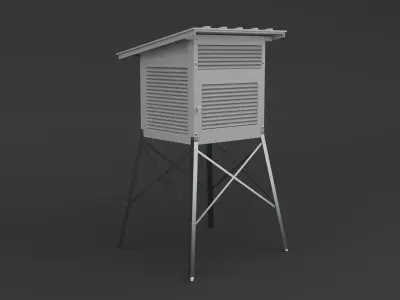 Low Poly Stevenson Screen Weather Shelter 3D model