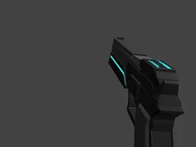 FREE Low Poly Cyberpunk-Sci fi Handgun Free low-poly 3D model