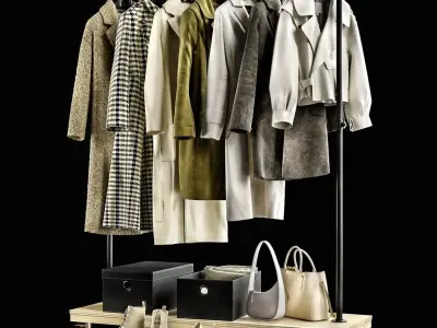 Coat collection 3D model purchase