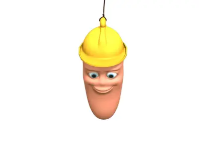 worm cartoon 3d model 3D model