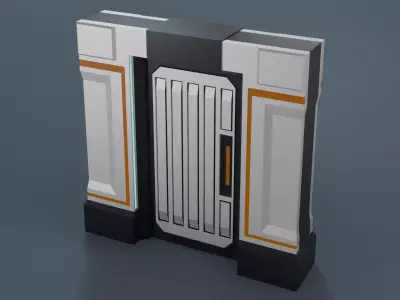 Low Poly Sci-Fi Doors Pack A-002 Low-poly 3D model