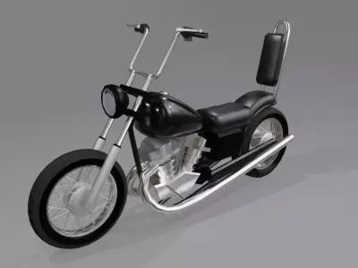 Moto Chopper - Custom Low-poly 3D model