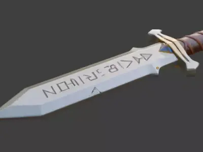 Stylized Medieval Broadsword 3D  Low-poly 3D model