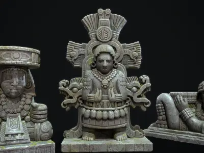 Aztec Mayan Statue 3D model