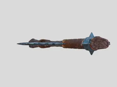 Fantasy Axe Low-poly 3D model 4