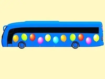 Blue Balloon Bus 6 3D model