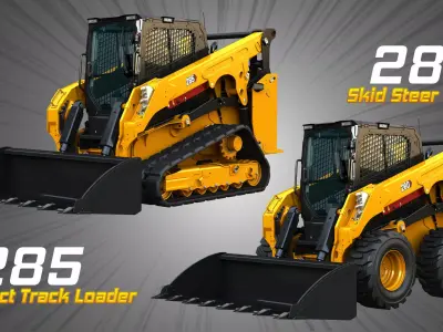 285 - 280 Compact Track - Skid Steer Loaders 2 in 1 3D Model Pack