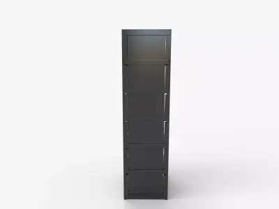 DICTAC Black Tall Dresser for Bedroom with 6 Drawers 3D model