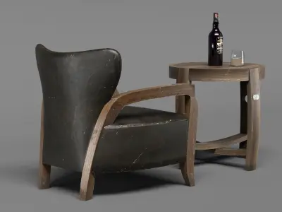 Timothy Oulton Achilles vintage Low-poly 3D model