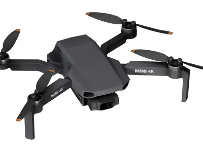 DJI MINI 4K DRONE Low-poly 3D model