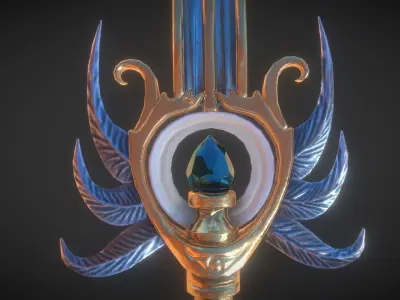 Holy Longsword Low-poly 3D model