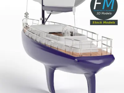 Regatta sailboat 3D model