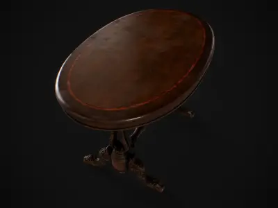 Vintage Wooden Table game asset Low-poly 3D model
