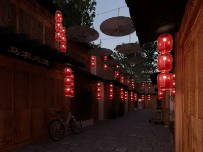 Chinese Old Town 3D model