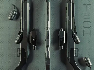 Sci-fi Gun VALKYR Free low-poly 3D model
