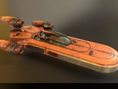 Star Wars - X-34 Landspeeder Low-poly 3D model
