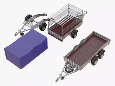 Cargo Trailer Set M1 3D model