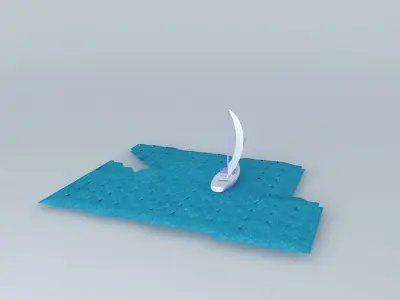 Sailboat floating in ocean Free 3D model