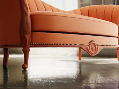 Furniture Sofa Chaise Lounge Low-poly 3D model