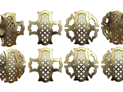 Double sided arabian pattern pendants with moucharabieh motifs 3D print model