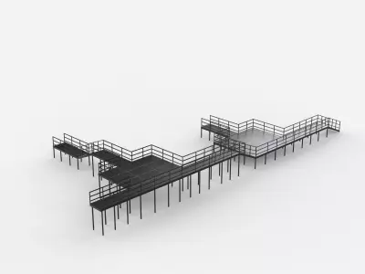 Modular industrial platform 05 3D model