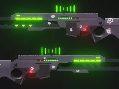 Murder Drones Uzi Railgun 3d model  Free 3D model