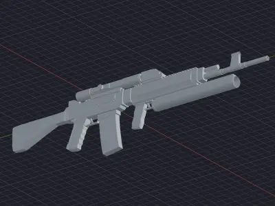 AR-25 ak - rifle Low-poly 3D model